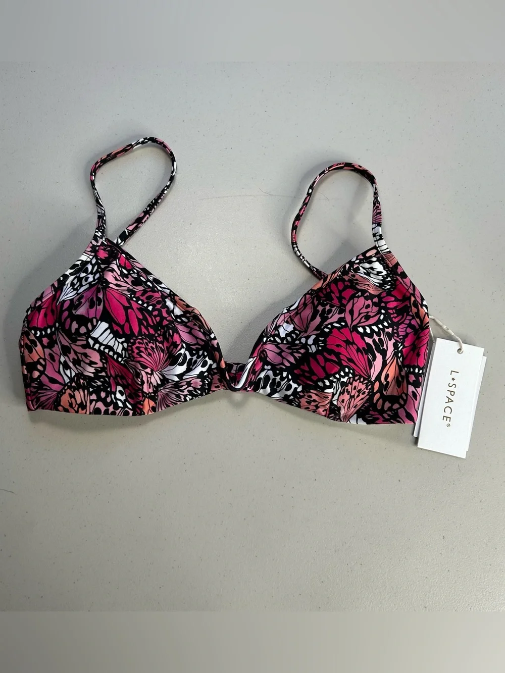 L*Space Bikini Helena Top Small Purple Butterfly New Swimwear